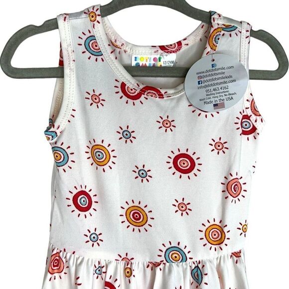 NEW Dot Dot Smile White Sun and Swirl Tank Dress 12-24 Months - Picture 2 of 6